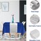 8 Pack Blue and Silver Tablecloth Set - 4 Disposable Plastic Dot Tablecloths & 4 Silver Satin Table Runners - 54" x 108" Navy & Foil Decor for Wedding, Birthday & Baby Shower